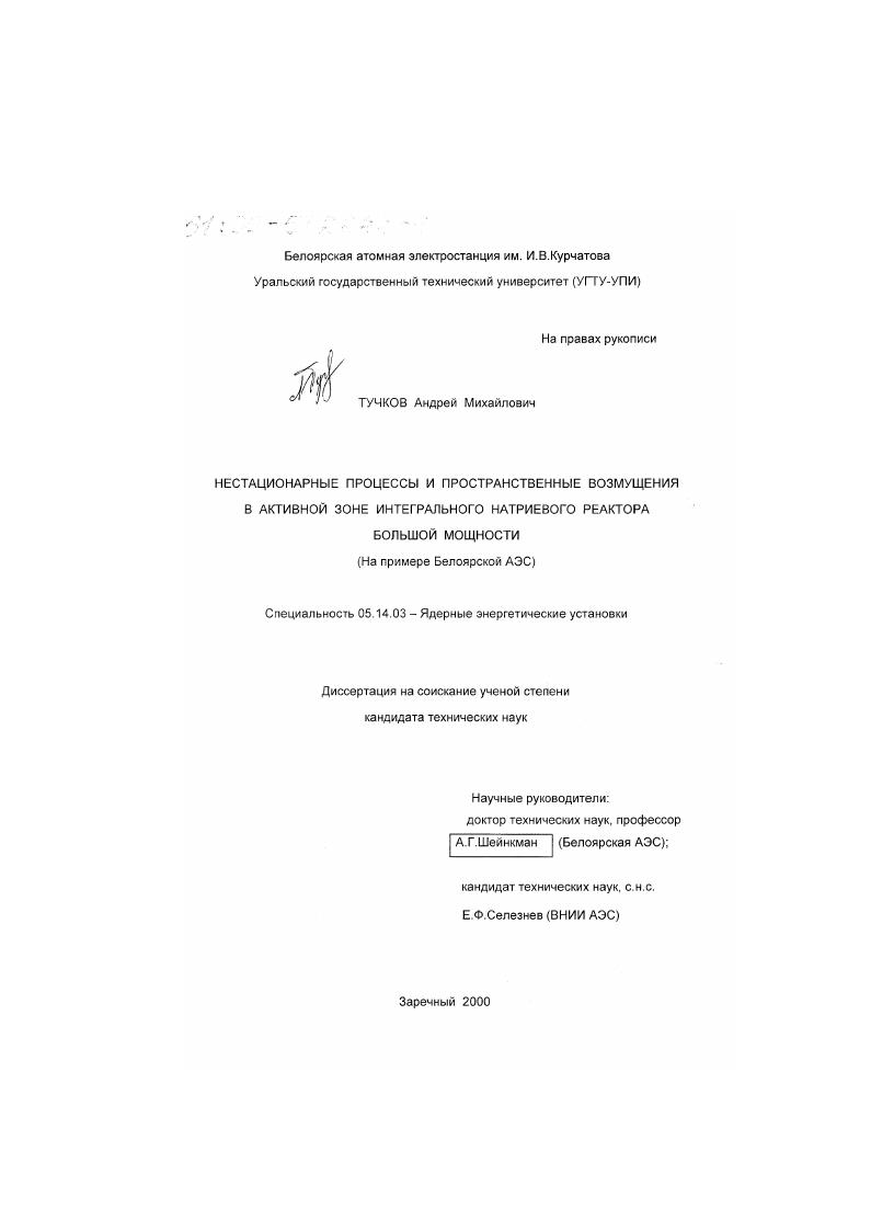 скачать диссертацию Нестационарные процессы и пространственные возмущения в активной зоне интегрального натриевого реактора большой мощности : На примере Белоярской АЭС Нестационарные процессы и пространственные возмущения в активной зоне интегрального натриевого реактора большой мощности : На примере Белоярской АЭС