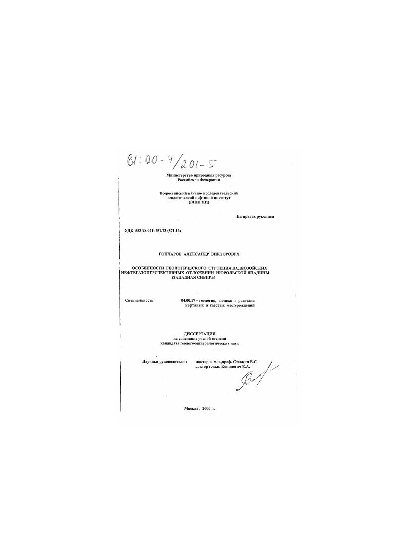 Особенности геологического строения палеозойских нефтегазоперспективных отложений Нюрольской впадины, Западная Сибирь