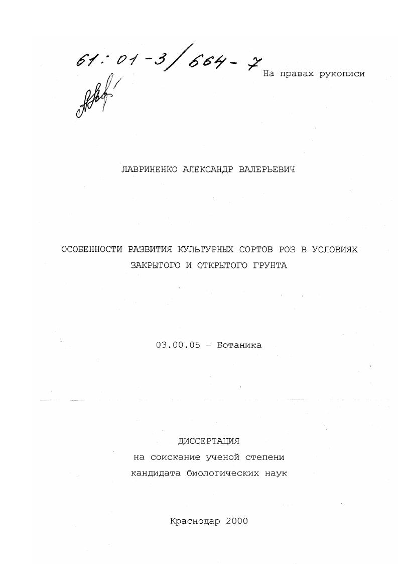 Особенности развития культурных сортов роз в условиях закрытого и открытого грунта