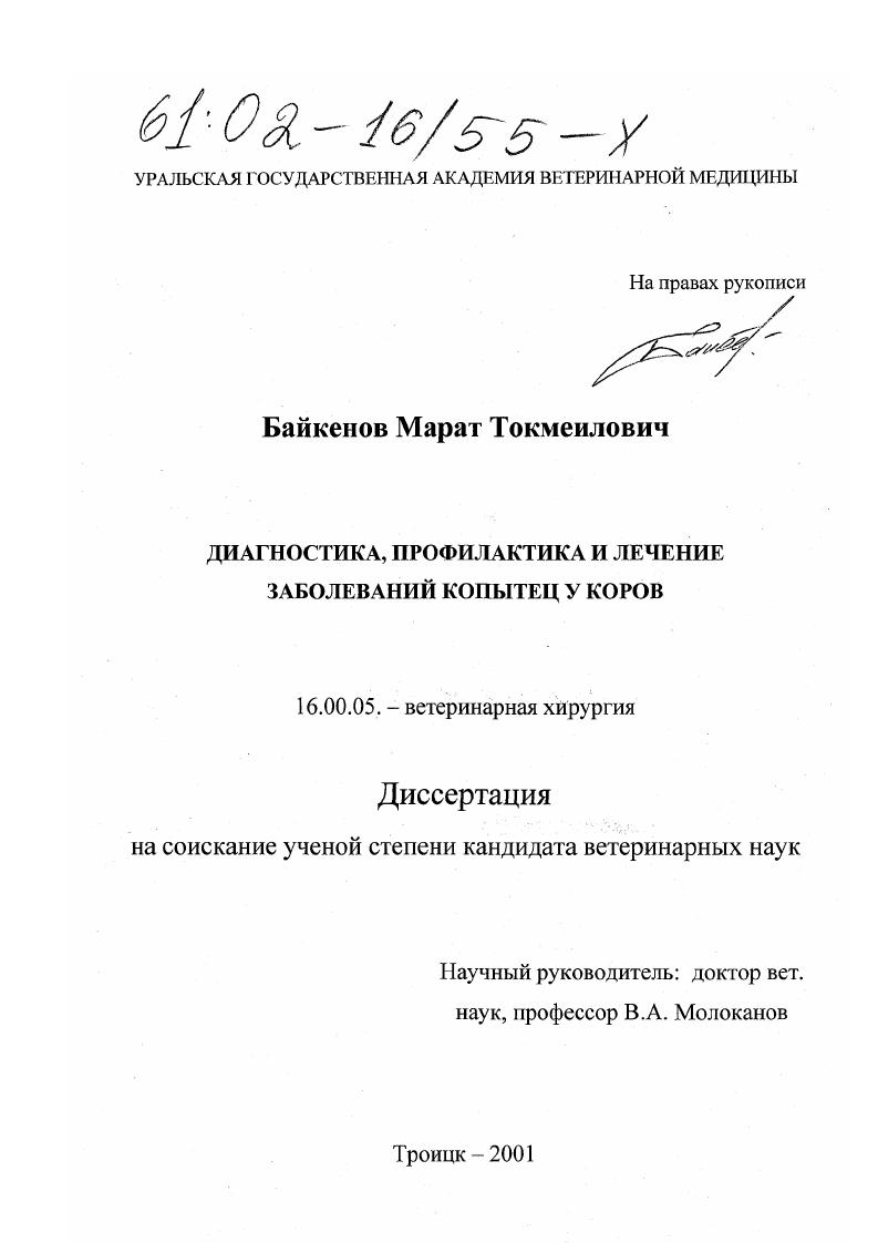 Диагностика, профилактика и лечение заболеваний копытец у коров