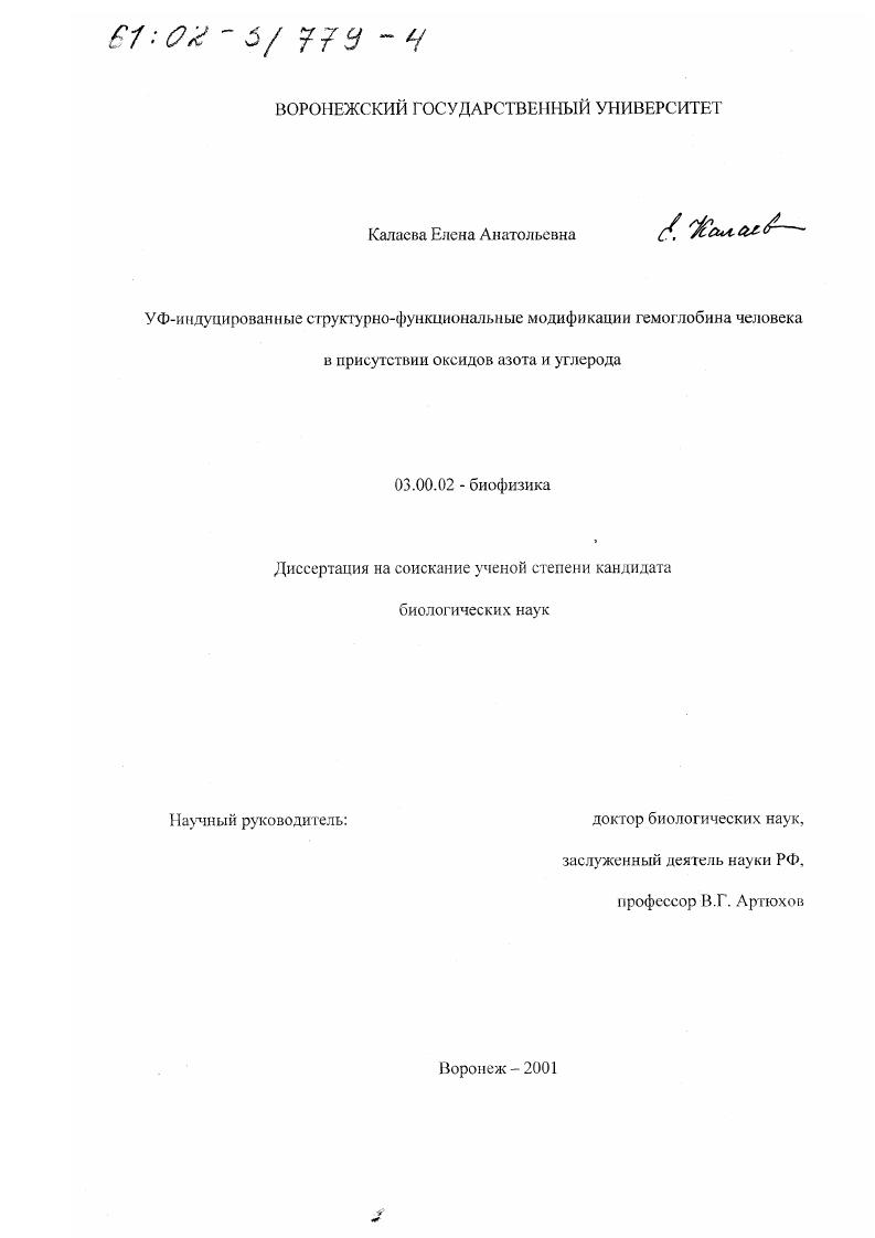 скачать диссертацию УФ-индуцированные структурно-функциональные модификации гемоглобина человека в присутствии оксидов азота и углерода УФ-индуцированные структурно-функциональные модификации гемоглобина человека в присутствии оксидов азота и углерода