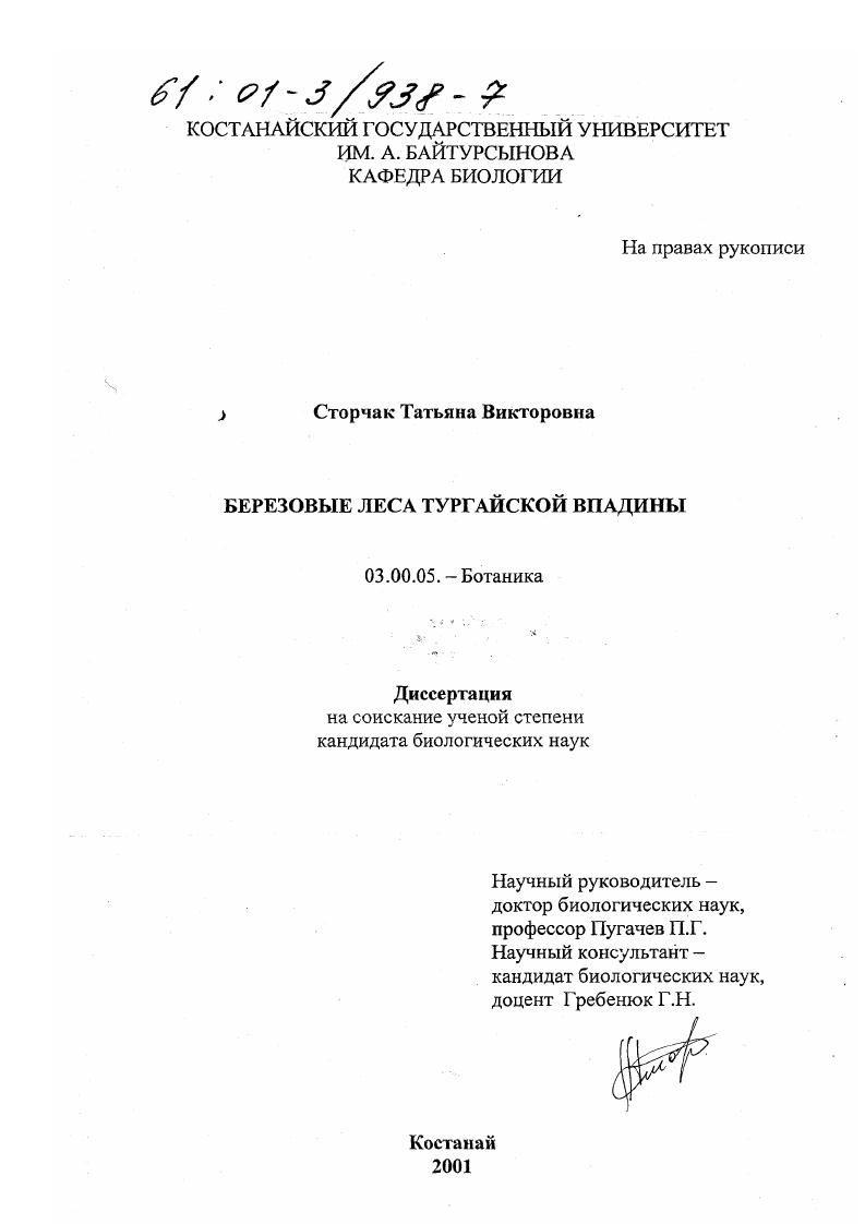 Березовые леса Тургайской впадины