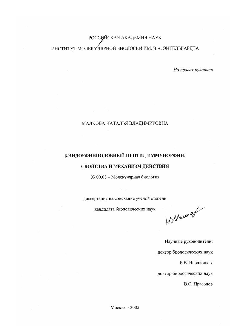 β-Эндорфинподобный пептид иммунорфин: свойства и механизм действия