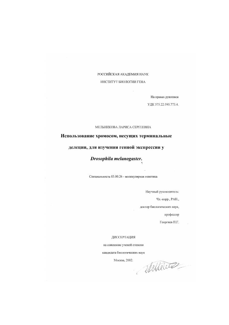 скачать диссертацию Использование хромосом, несущих терминальные делеции, для изучения генной экспрессии у Drosophila melanogaster Использование хромосом, несущих терминальные делеции, для изучения генной экспрессии у Drosophila melanogaster