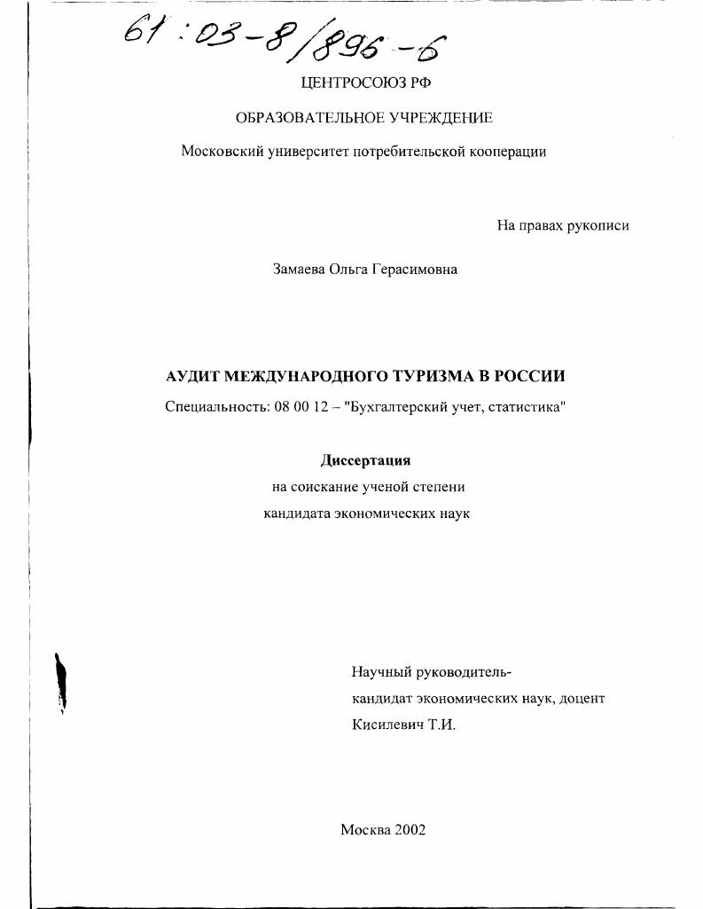 Аудит международного туризма в России