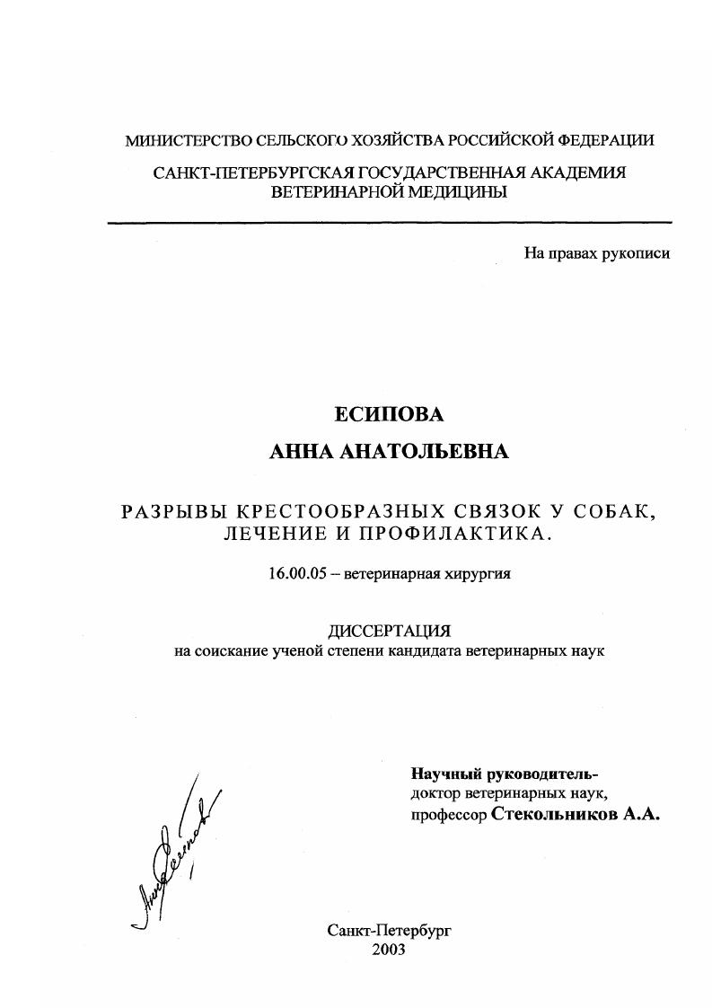 Разрывы крестообразных связок у собак, лечение и профилактика
