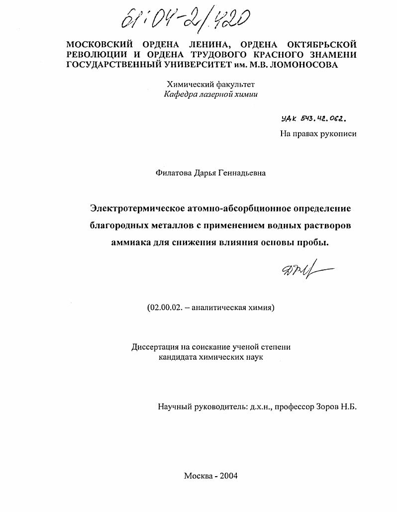 Электротермическое атомно-абсорбционное определение благородных металлов с применением водных растворов аммиака для снижения влияния основы пробы