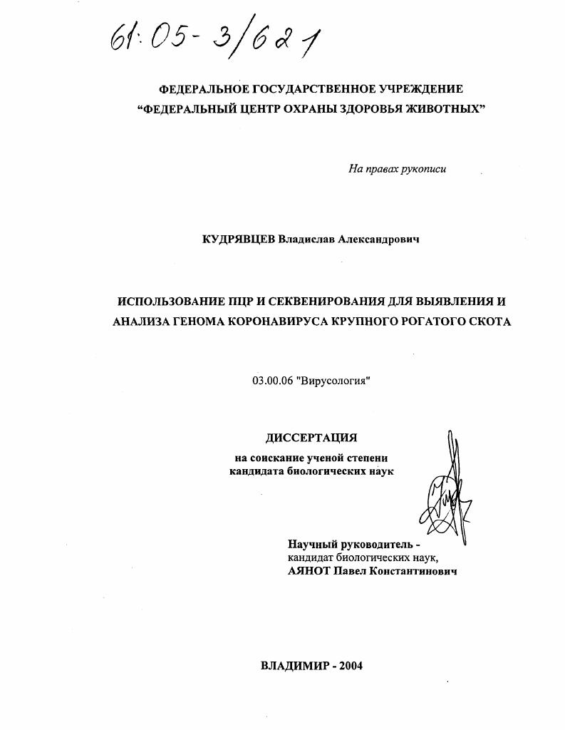 Использование ПЦР и секвенирования для выявления и анализа генома коронавируса крупного рогатого скота