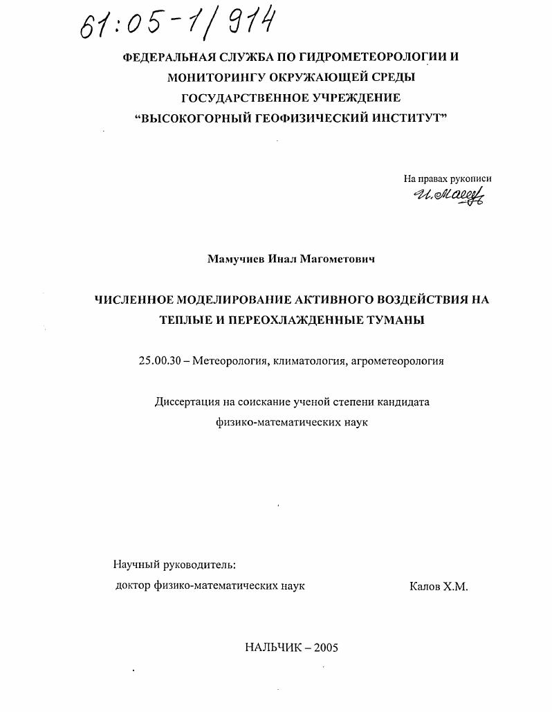 Численное моделирование активного воздействия на теплые и переохлажденные туманы