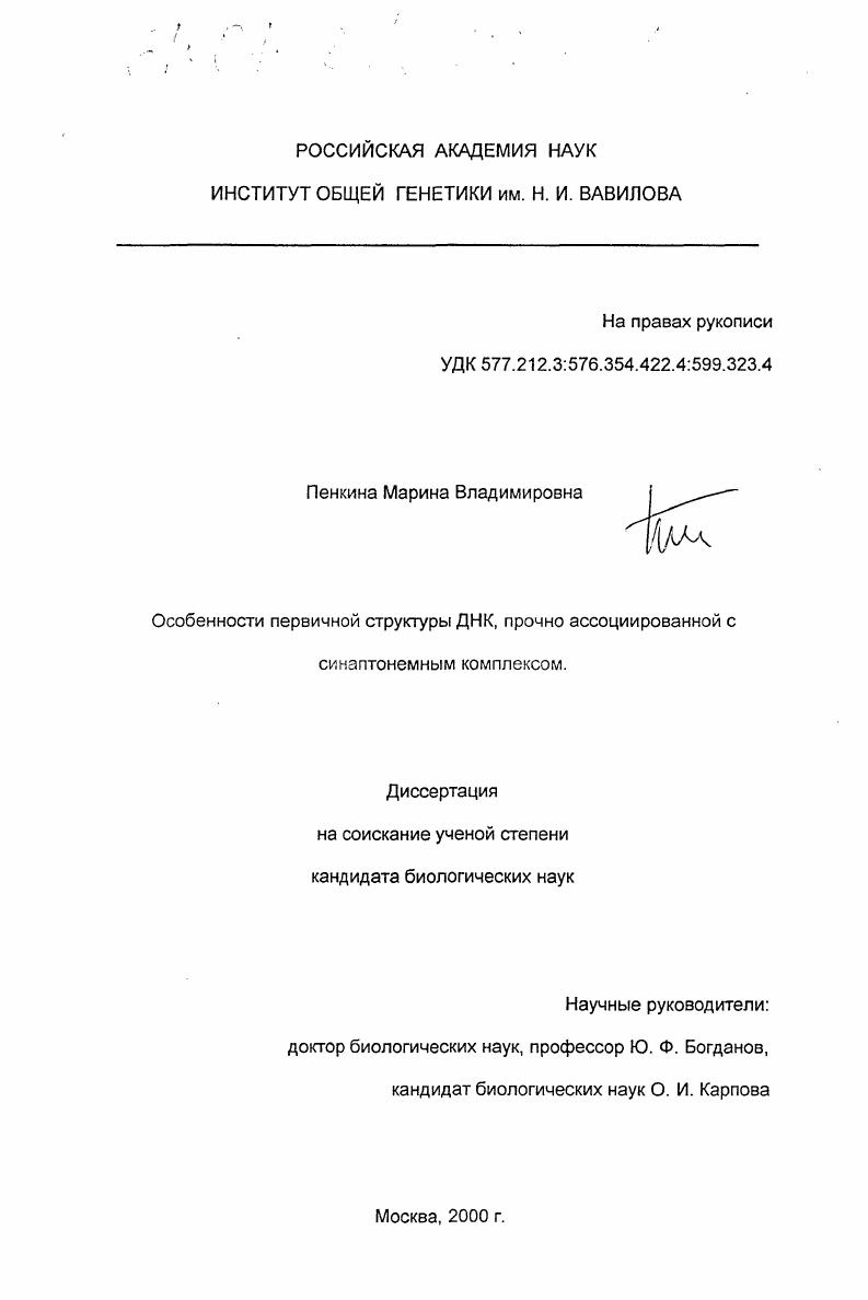 Особенности первичной структуры ДНК, прочно ассоциированной с синаптонемным комплексом