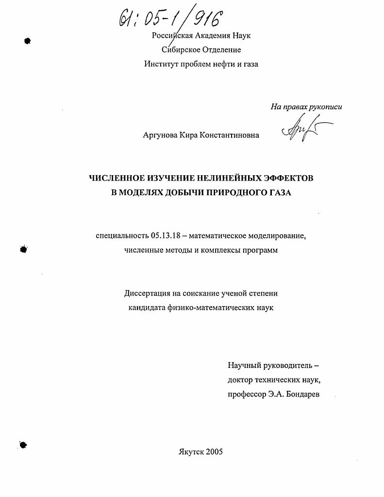 Численное изучение нелинейных эффектов в моделях добычи природного газа
