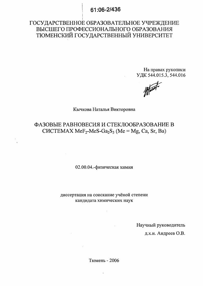 Фазовые равновесия и стеклообразование в системах MeS-MeF2-Ga2S3(Me=Mg,Ca,Sr,Ba)