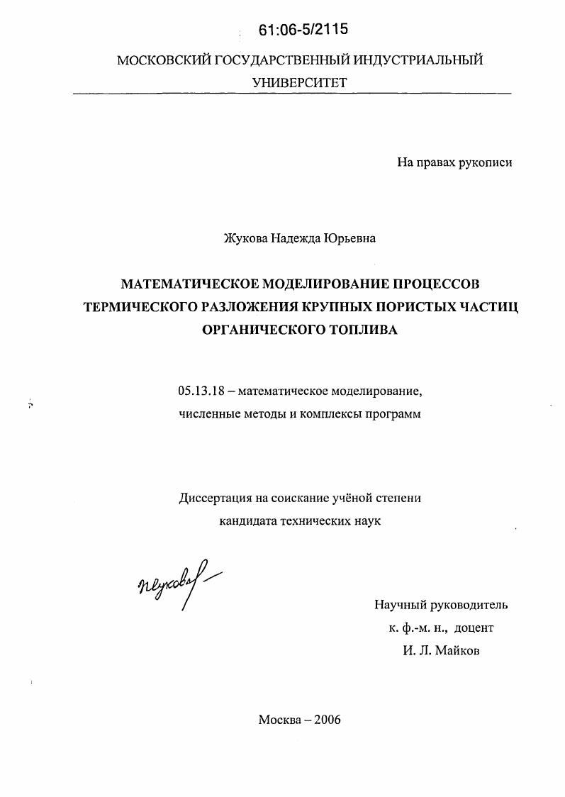скачать диссертацию Математическое моделирование процессов термического разложения крупных пористых частиц органического топлива Математическое моделирование процессов термического разложения крупных пористых частиц органического топлива