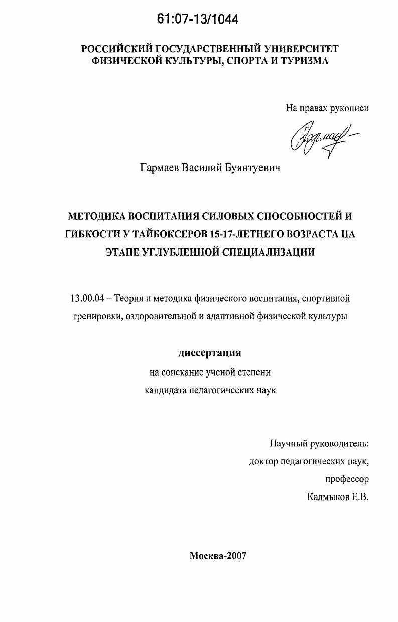 скачать диссертацию Методика воспитания силовых способностей и гибкости у тайбоксеров 15-17-летнего возраста на этапе углубленной специализации Методика воспитания силовых способностей и гибкости у тайбоксеров 15-17-летнего возраста на этапе углубленной специализации