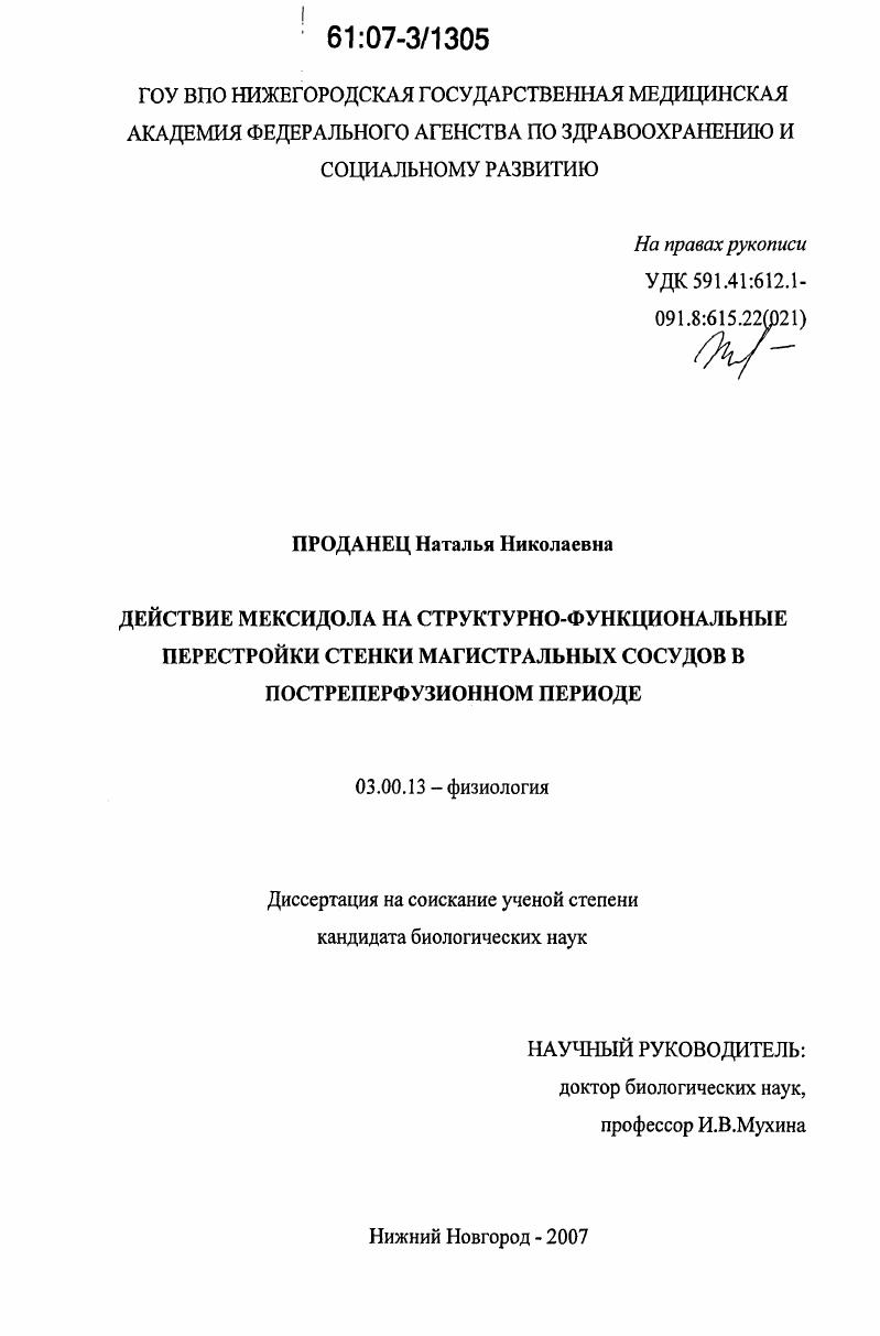 скачать диссертацию Действие мексидола на структурно-функциональные перестройки стенки магистральных сосудов в постреперфузионном периоде Действие мексидола на структурно-функциональные перестройки стенки магистральных сосудов в постреперфузионном периоде
