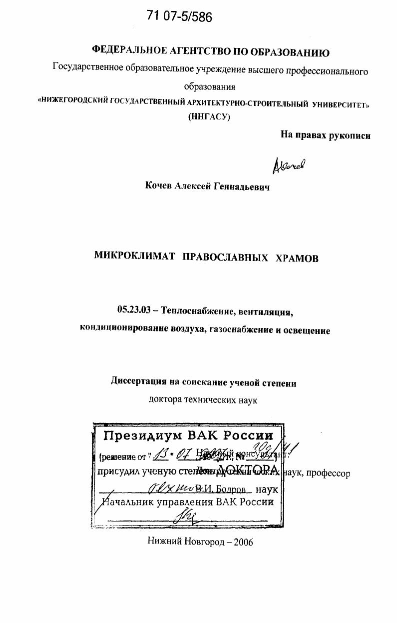 Микроклимат православных храмов