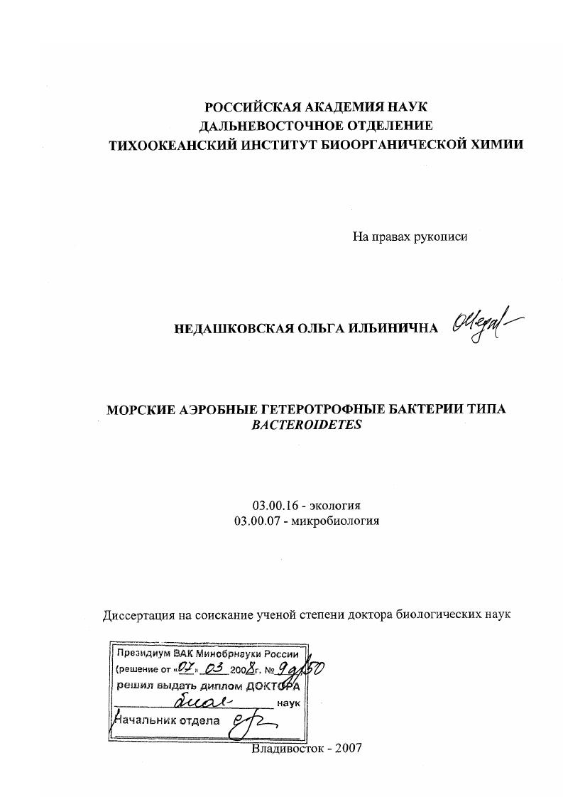 Морские аэробные гетеротрофные бактерии типа Bacteroidetes