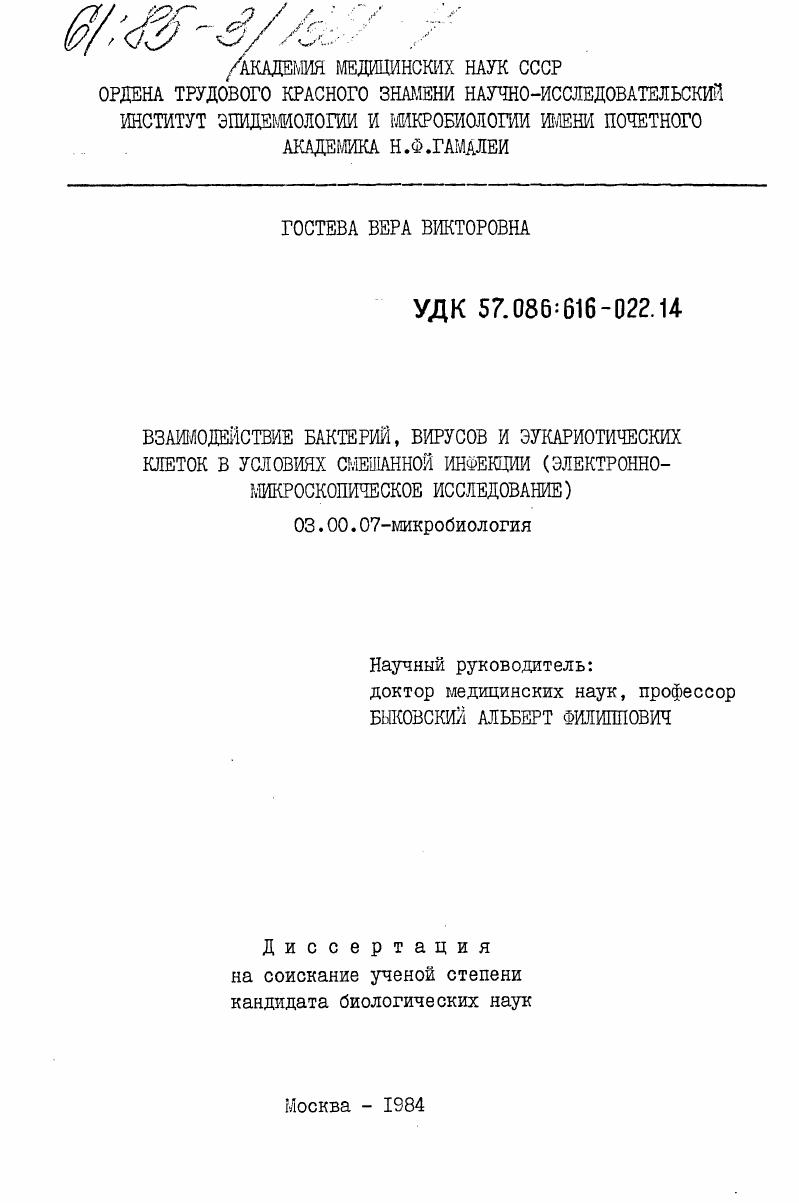 Взаимодействие бактерий, вирусов и эукариотических клеток в условиях смешанной инфекции (электронно-микроскопическое исследование)