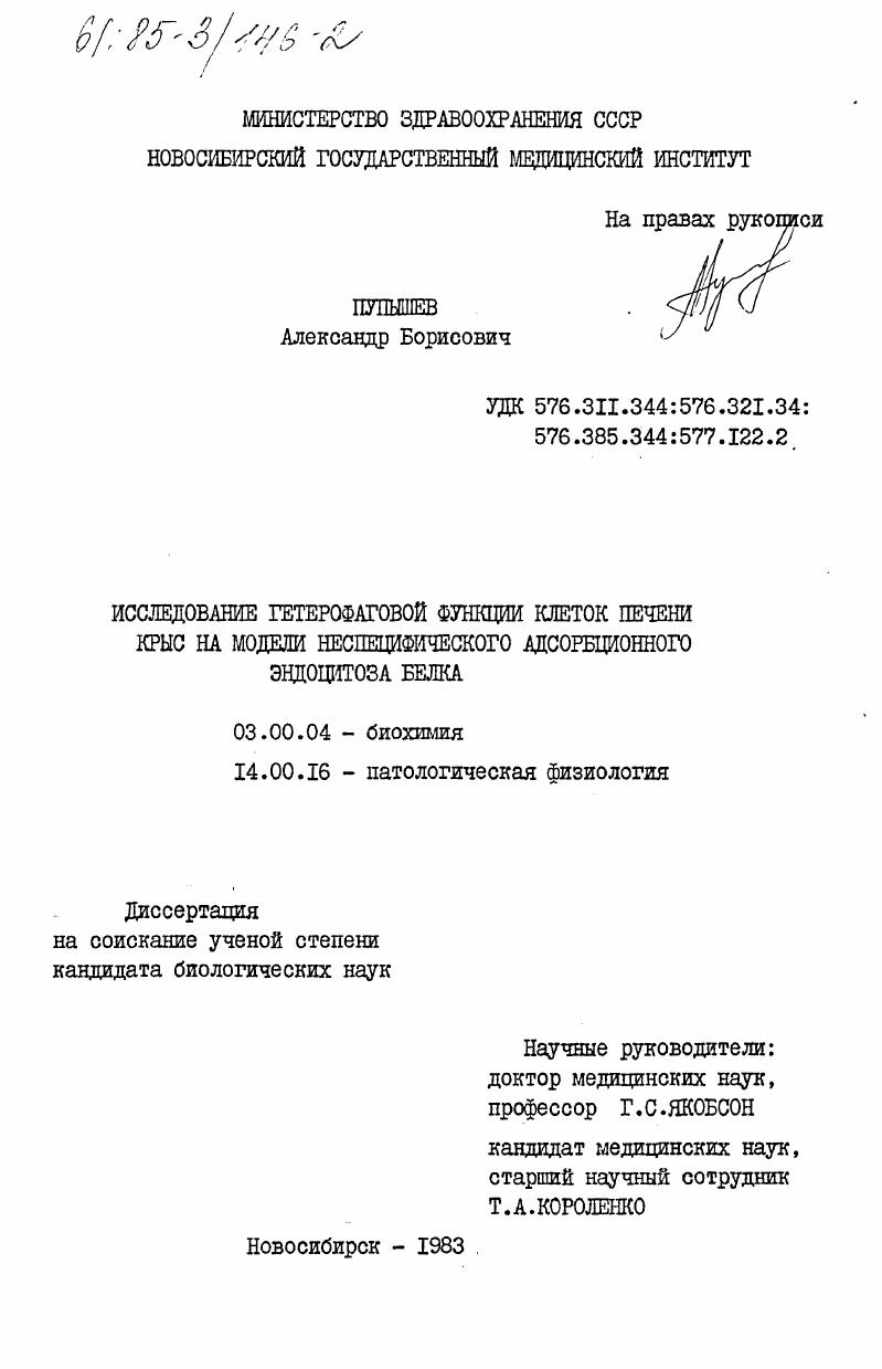 Исследование гетерофаговой функции клеток печени крыс на модели неспецифического адсорбционного эндоцитоза белка