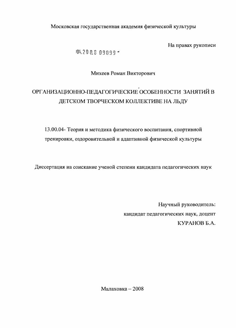 Организационно-педагогические особенности занятий в детском творческом коллективе на льду