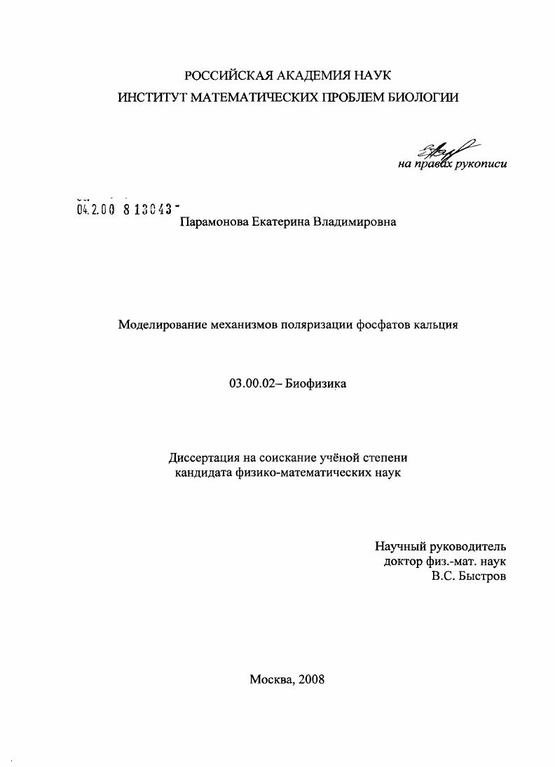 Моделирование механизмов поляризации фосфатов кальция
