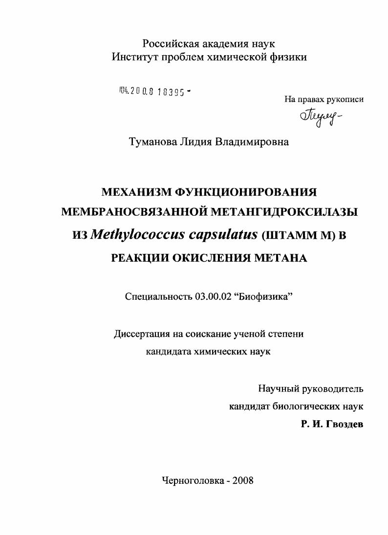 Механизм функционирования мембраносвязанной метангидроксилазы из Methylococcus capsulatus (штамм М) в реакции окисления метана