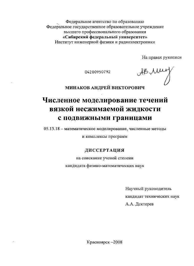 Численное моделирование течений вязкой несжимаемой жидкости с подвижными границами