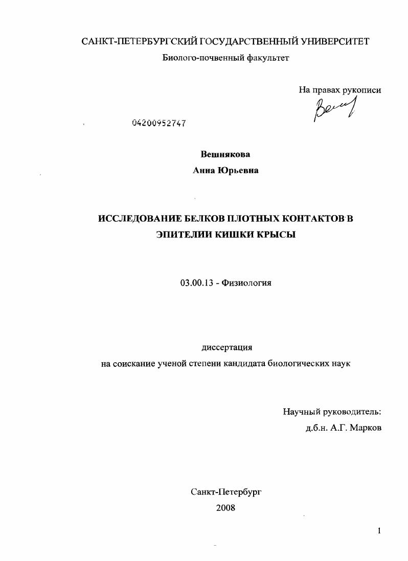 Исследование белков плотных контактов в эпителии кишки крысы