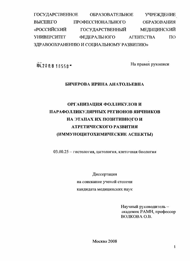 Организация фолликулов и парафолликулярных регионов яичников на этапах их позитивного и атретического развития (иммуноцитохимические аспекты)