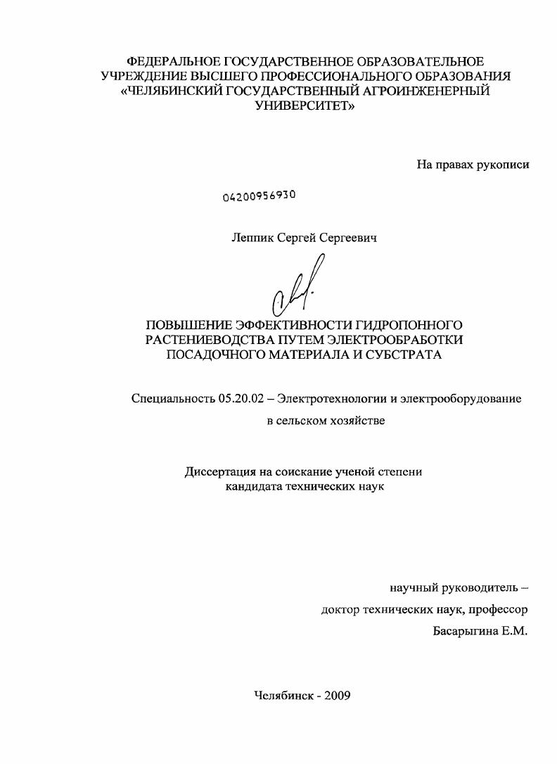 Повышение эффективности гидропонного растениеводства путем электрообработки посадочного материала и субстрата