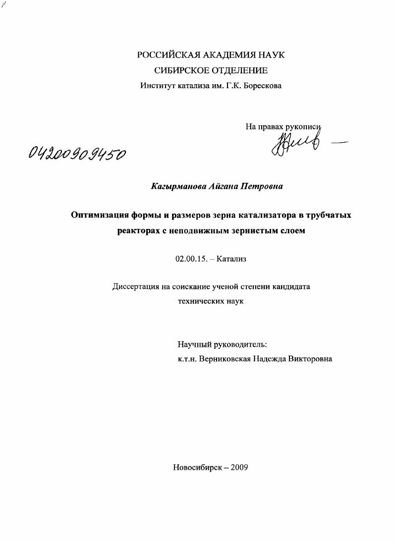 Оптимизация формы и размеров зерна катализатора в трубчатых реакторах с неподвижным зернистым слоем
