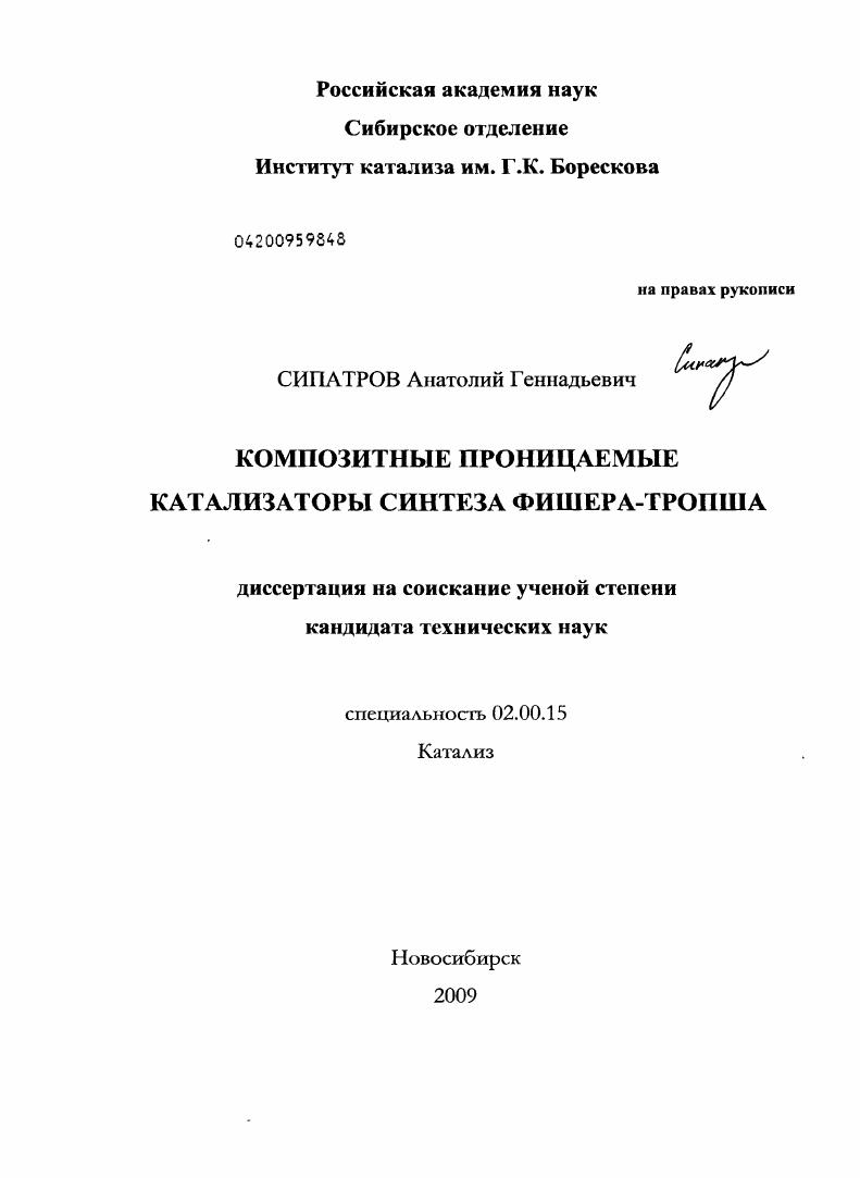 Композитные проницаемые катализаторы синтеза Фишера-Тропша