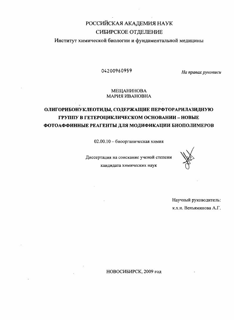 Олигорибонуклеотиды, содержащие перфторарилазидную группу в гетероциклическом основании - новые фотоаффинные реагенты для модификации биополимеров