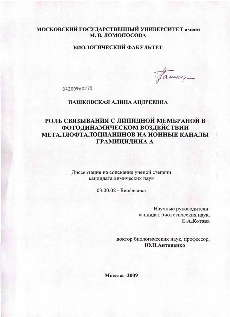 Роль связывания с липидной мембраной в фотодинамическом воздействии металлофталоцианинов на ионные каналы грамицидина A