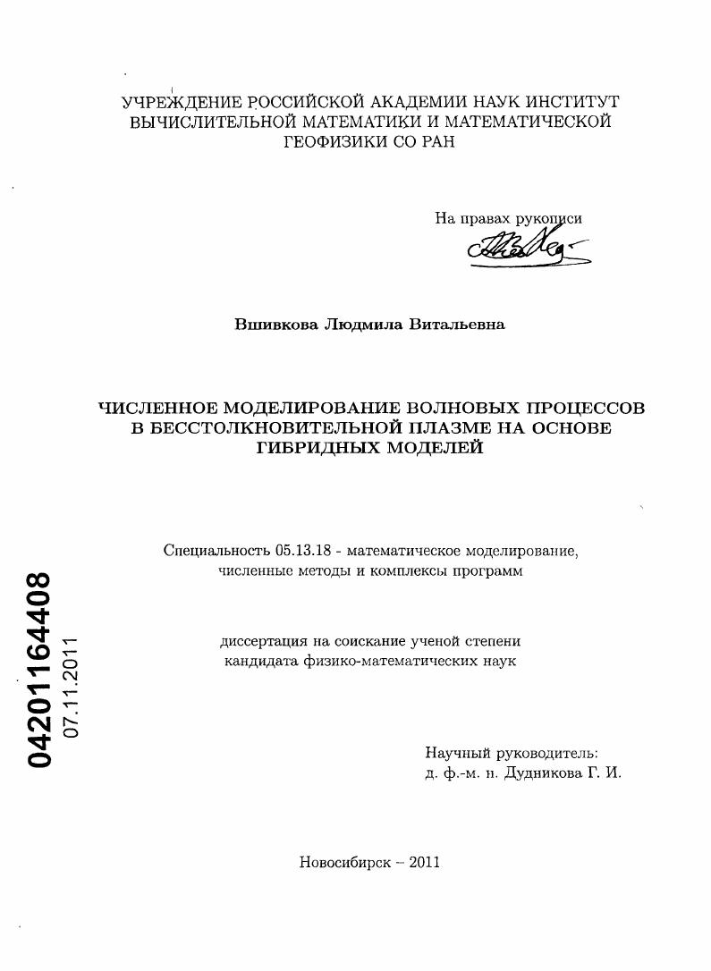 скачать диссертацию Численное моделирование волновых процессов в бесстолкновительной плазме на основе гибридных моделей Численное моделирование волновых процессов в бесстолкновительной плазме на основе гибридных моделей