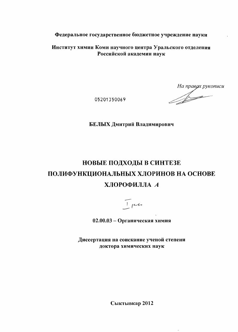 Новые подходы в синтезе полифункциональных хлоринов на основе хлорофилла а