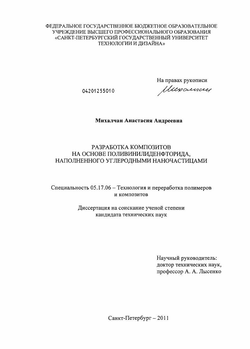 Разработка композитов на основе поливинилиденфторида, наполненного углеродными наночастицами