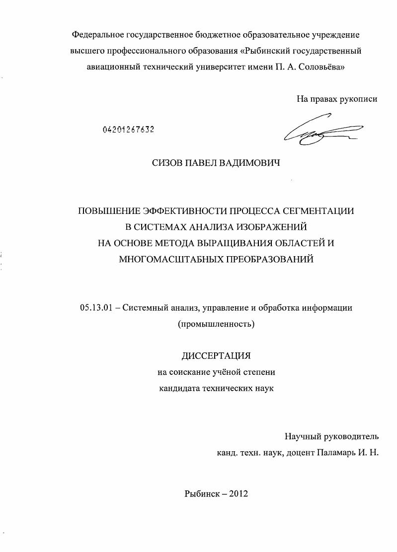 Повышение эффективности процесса сегментации в системах анализа изображений на основе метода выращивания областей и многомасштабных преобразований