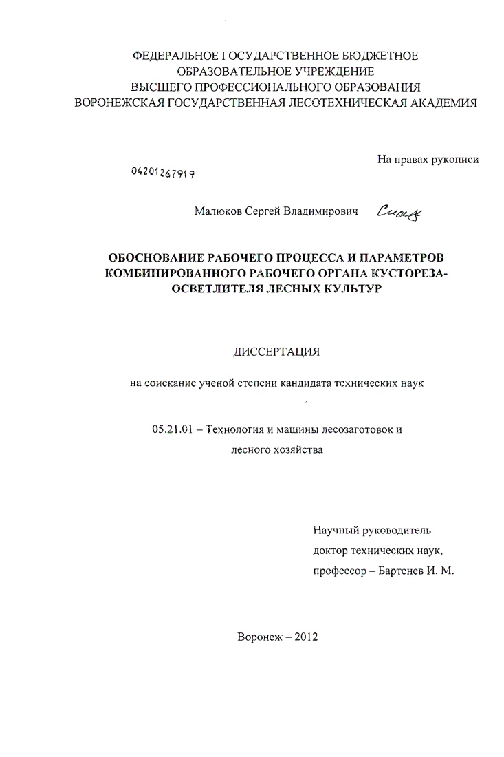 скачать диссертацию Обоснование рабочего процесса и параметров комбинированного рабочего органа кустореза-осветлителя лесных культур Обоснование рабочего процесса и параметров комбинированного рабочего органа кустореза-осветлителя лесных культур