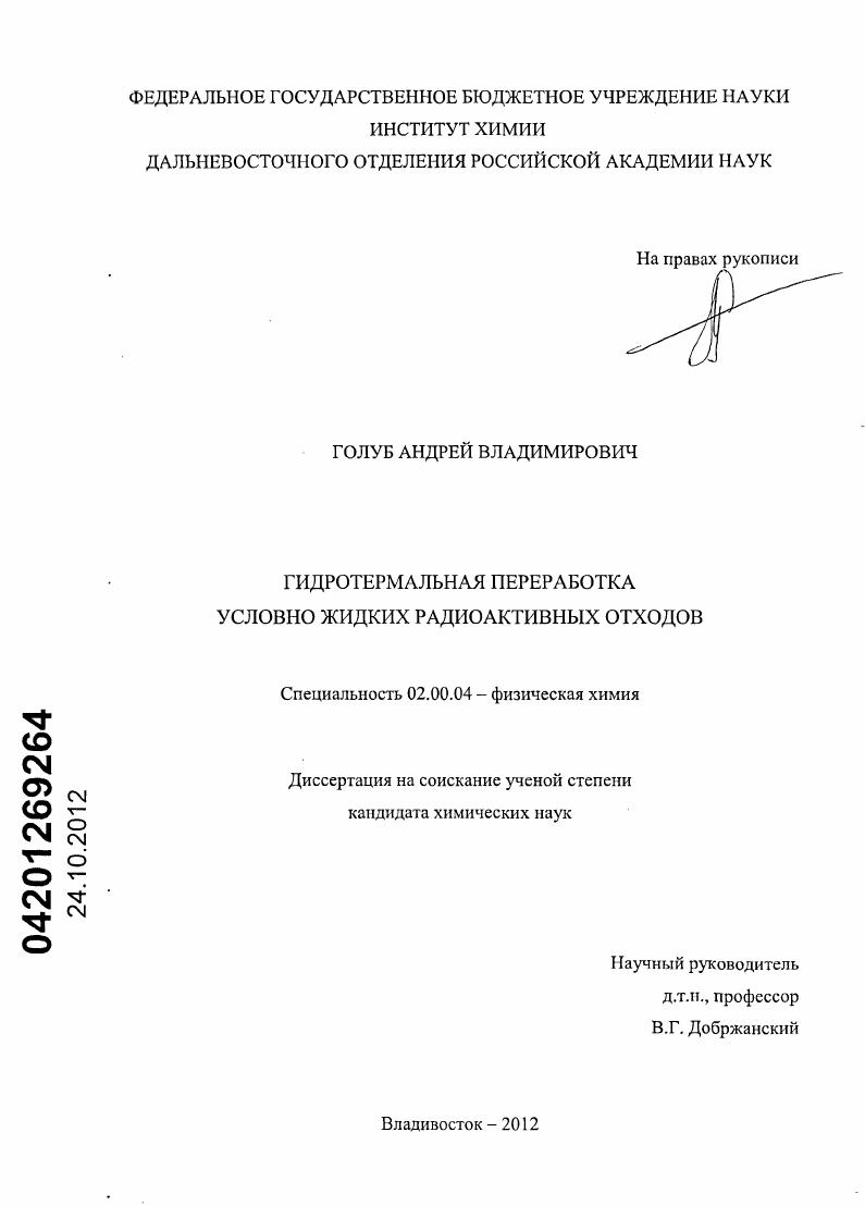 Гидротермальная переработка условно жидких радиоактивных отходов