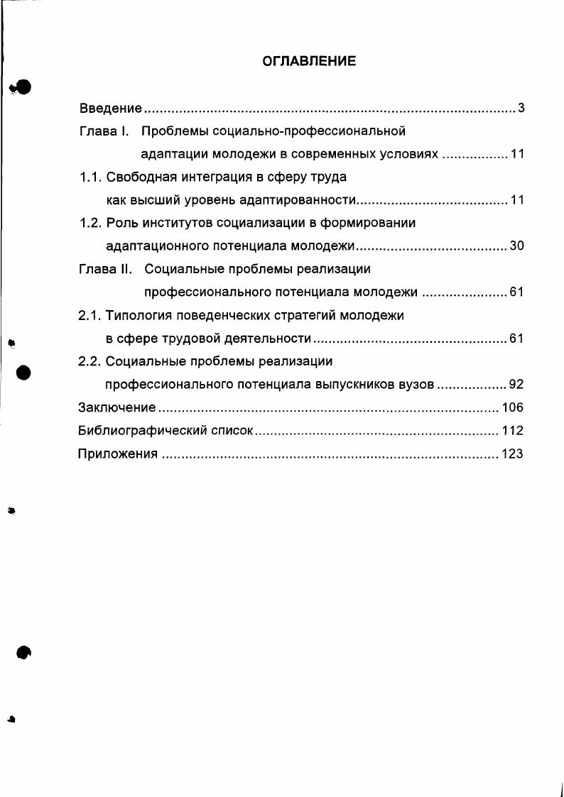 "Глава I. Проблемы социальнопрофессиональной