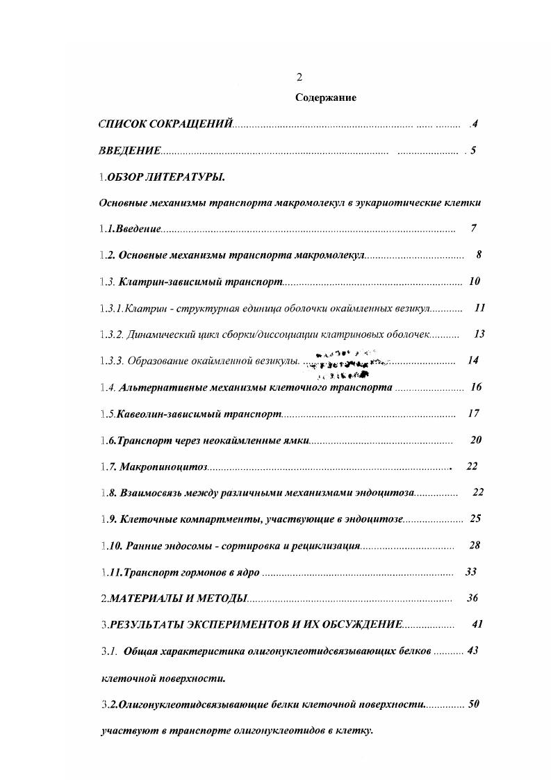 "Основные механизмы транспорта макромолекул в эукариотические клетки