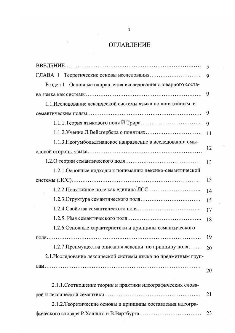 "ГЛАВА 1 Теоретические основы исследования 