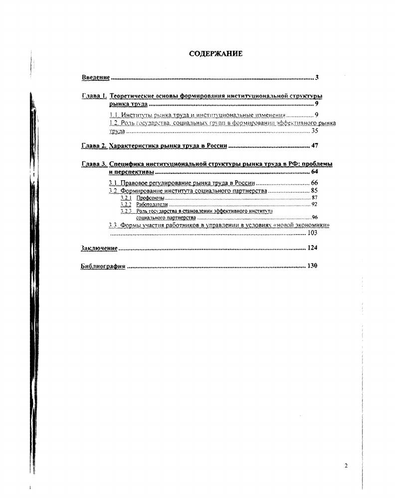 " Институты ру.кка труда и институциональные изменения