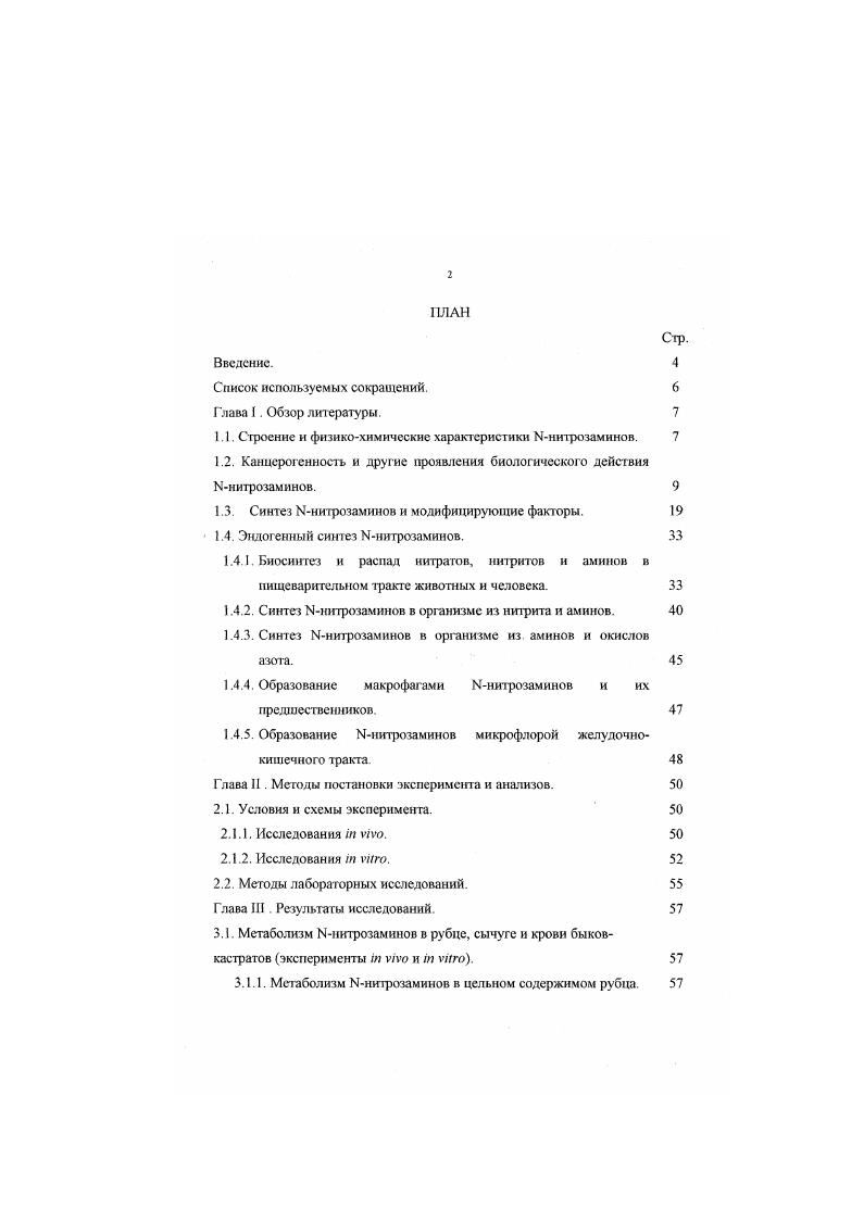 "3.1.3. Метаболизм Мнитрозаминов в рубцовой жидкости. 