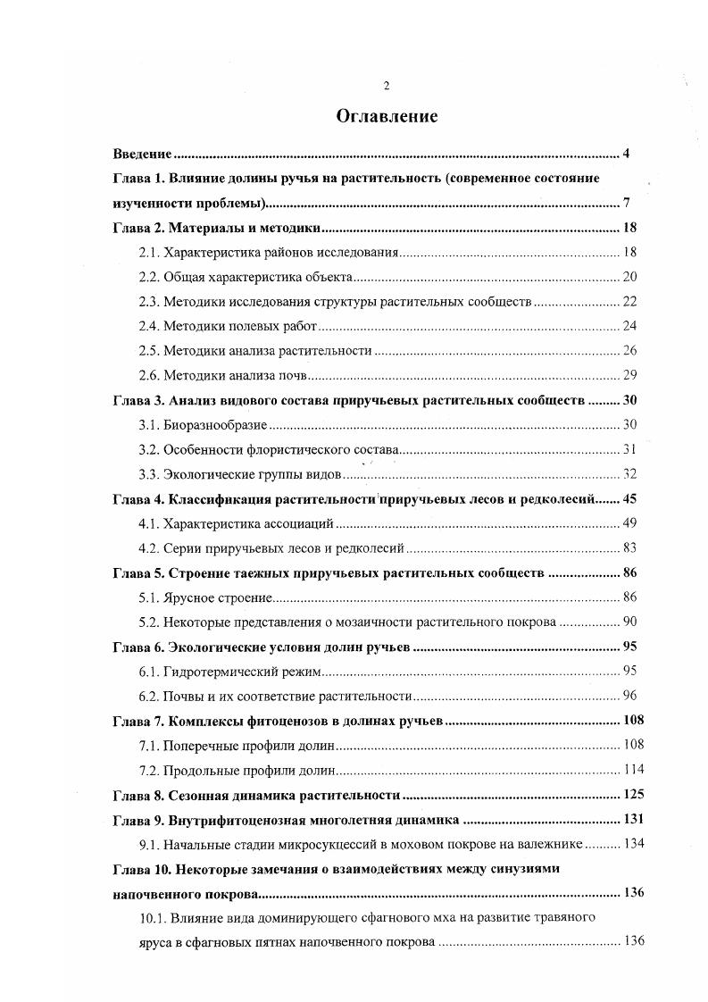 "Глава 1. Влияние долины ручья на растительность современное состояние