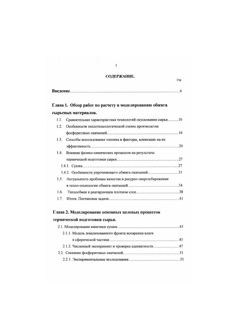 "Глава 1. Обзор работ по расчету и моделированию обжига сырьевых материалов.