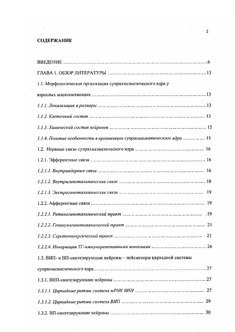 "1.1. Морфологическая организация супрахиазматического ядра у