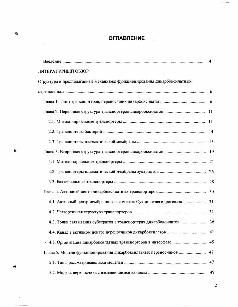 "Структура и предполагаемые механизмы функционирования дикарбоксилатных