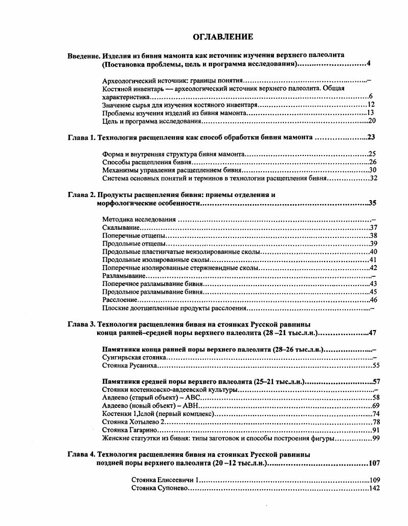 "Введение. Изделия из бивня мамонта как источник изучения верхнего палеолита